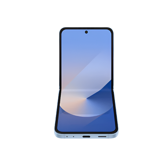 Samsung Galaxy Z Flip 6 smartphone with 6.7-inch foldable AMOLED display, 50MP camera, Snapdragon 8 Gen 3, and IP48 water resistance.