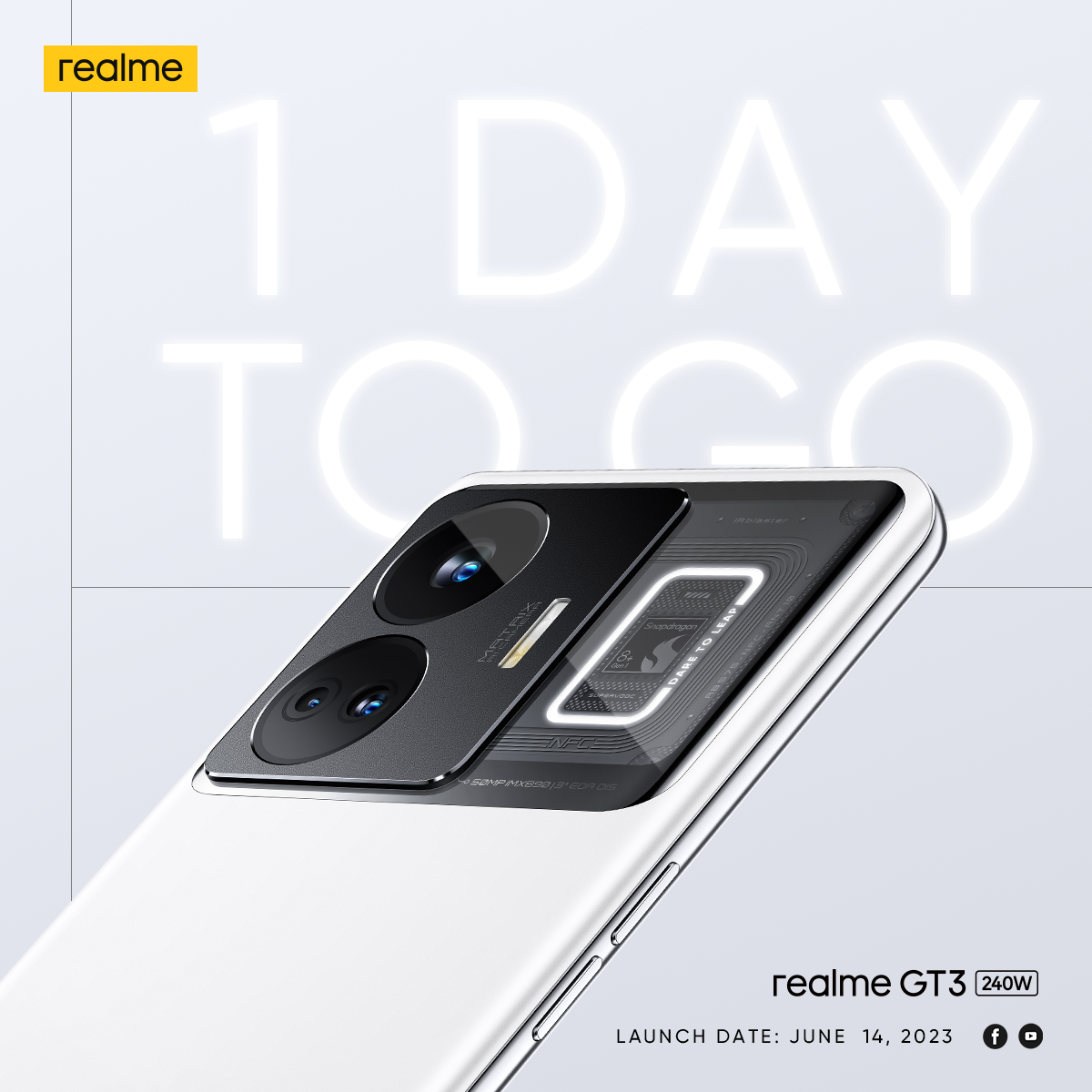 Realme GT3 5G 6.74" AMOLED Display 144Hz, Snapdragon 8+ Gen 1, 240W SUPERVOOC, 50 MP, f/1.9 Camera