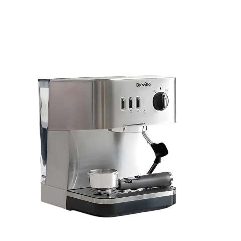 Breville Bijou Espresso Machine | Automatic and Manual Espresso, Cappuccino & Latte Maker | 15 Bar Pump | Steam Wand | Silver [VCF149]