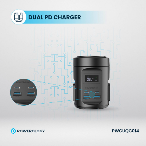 Powerology Magsafe Power Hub PD 65W 2X Universal Sockets 2200W