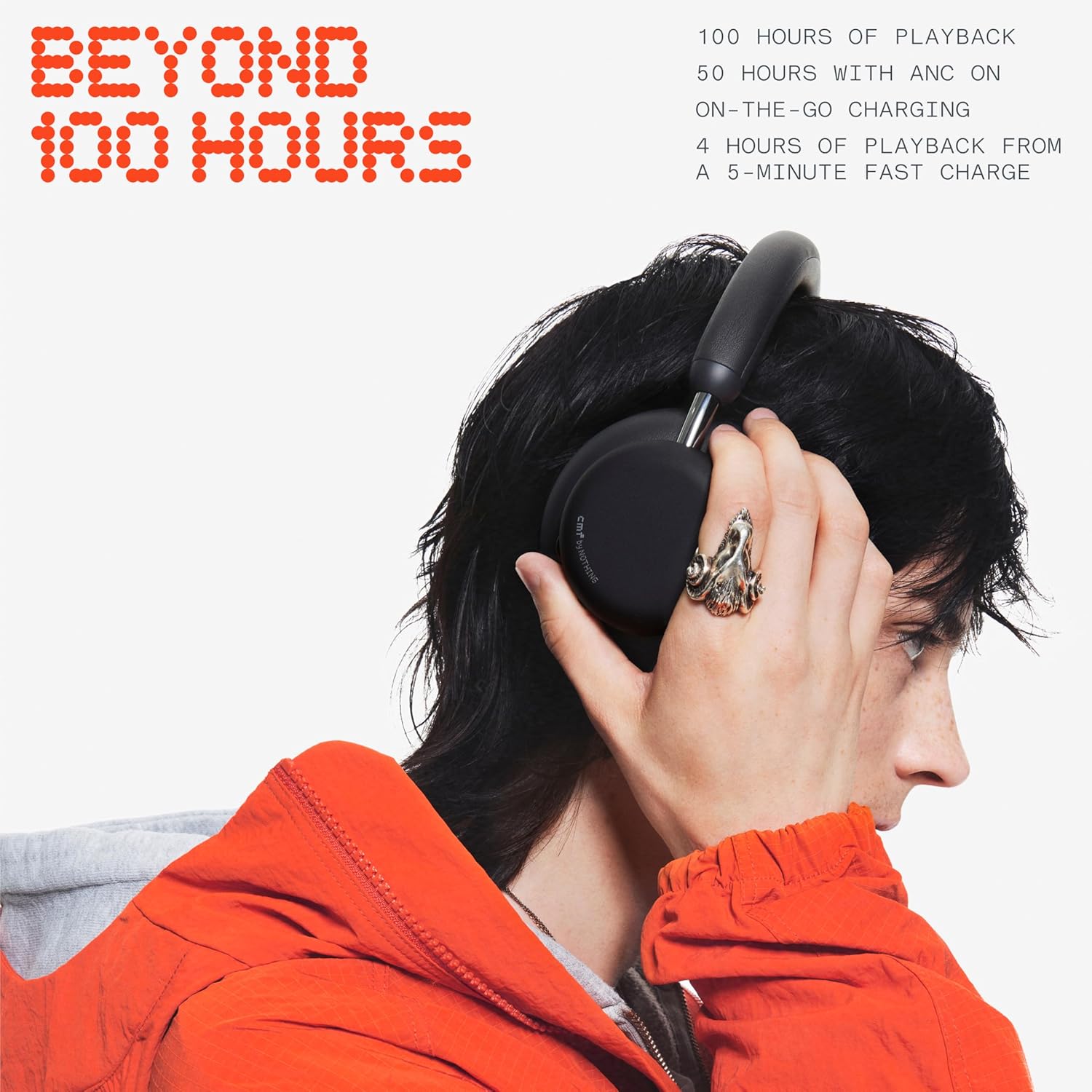 CMF Headphone Pro Active Noise Canceling Wireless Headphones Bluetooth 5.4 Over The Ear Headset, 50H ANC Playtime, Bass&Treble Slider, Custom EQ&Spatial Audio, Hi-Res LDAC