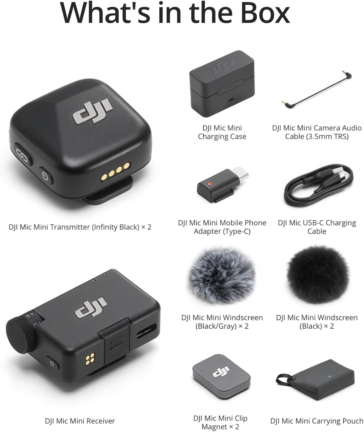 DJI Mic Mini 2-Person Compact Wireless Microphone System for Camera & Smartphone (2.4 GHz)