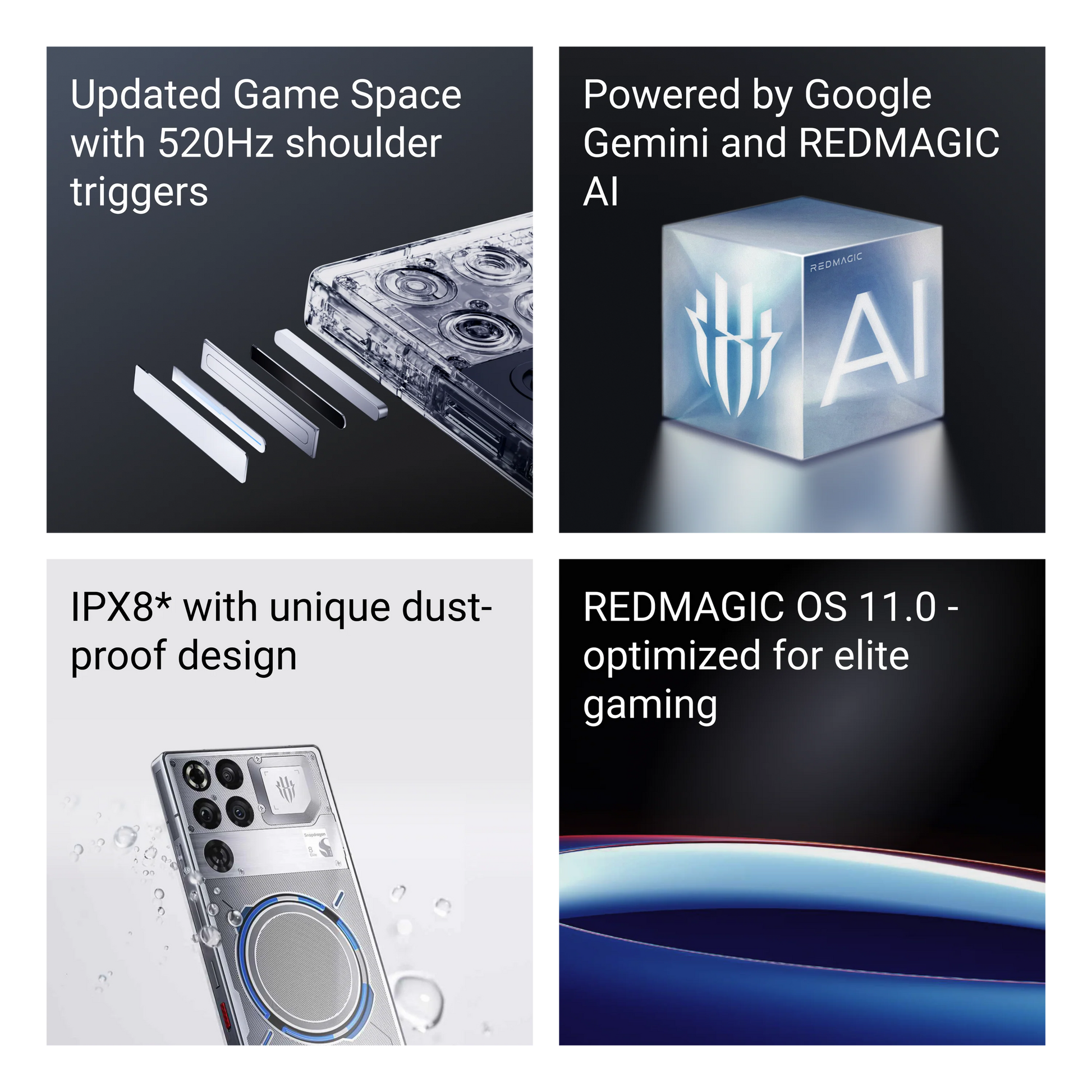 Redmagic 11 Pro 5G smartphone with 6.85" display, 144Hz refresh rate, and 50MP camera on a sleek design.