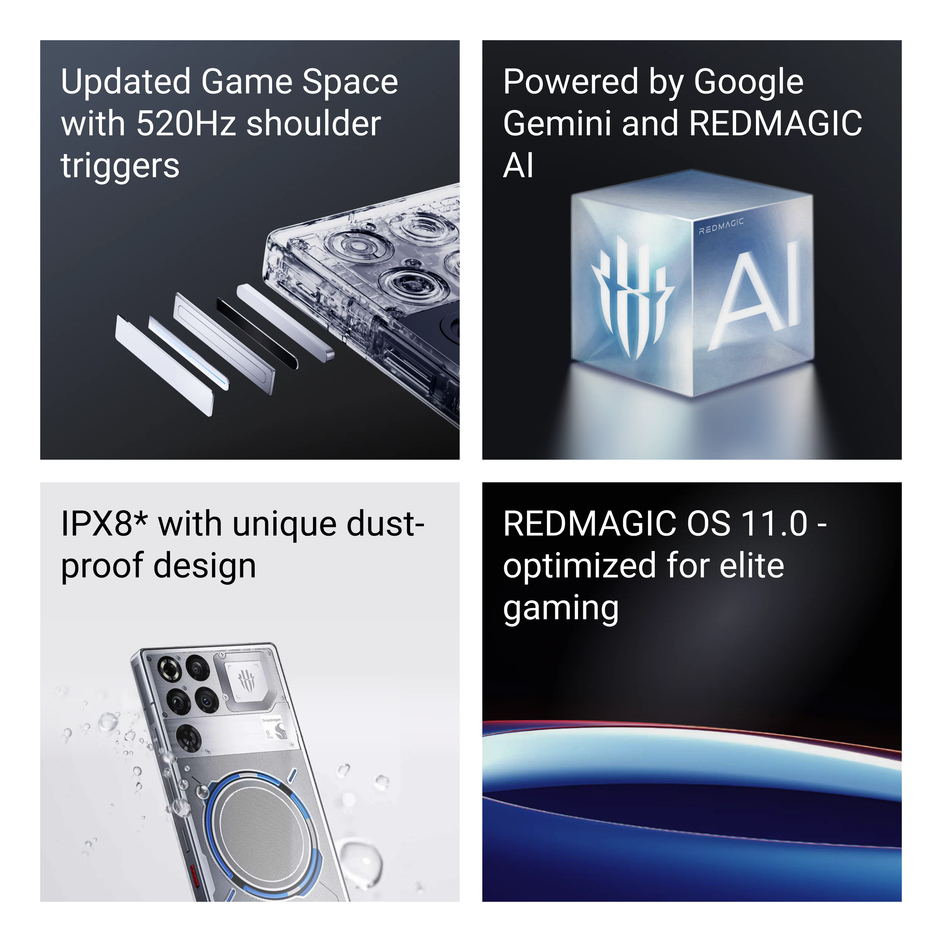 Redmagic 11 Pro 5G smartphone with 6.85" display, 144Hz refresh rate, and 50MP camera on a sleek design.