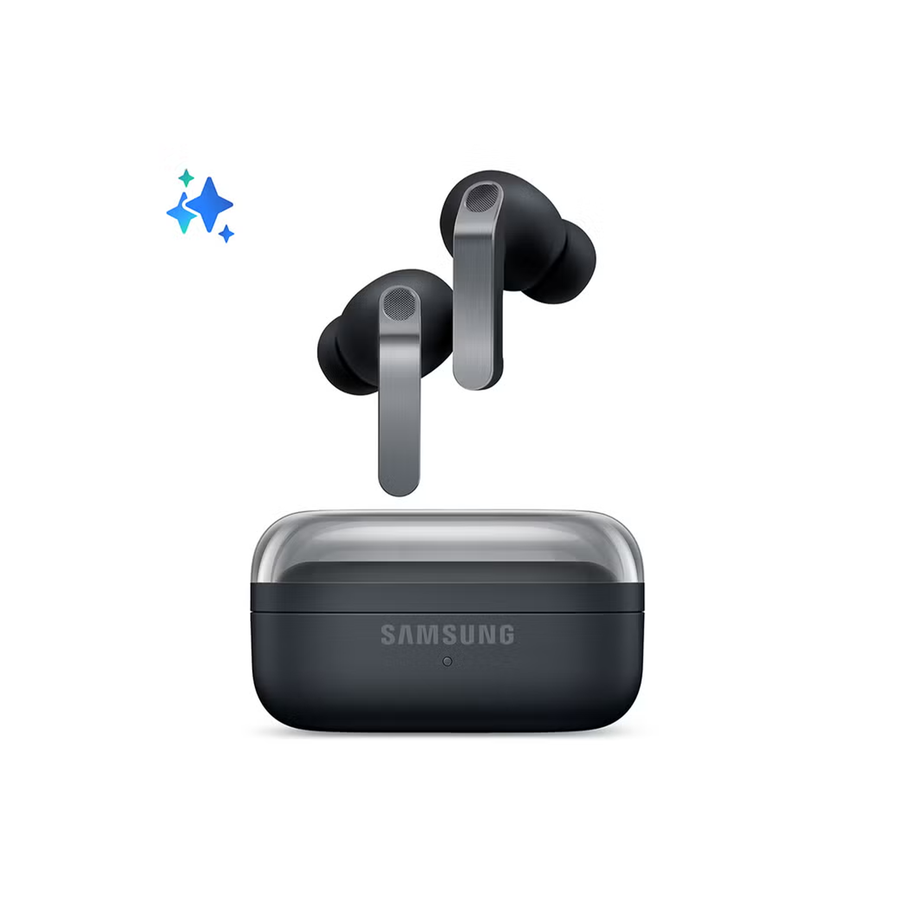 Samsung Galaxy Buds4 Pro earbuds with real metal blades, 2-way speaker, enhanced ANC, and adaptive noise control in black