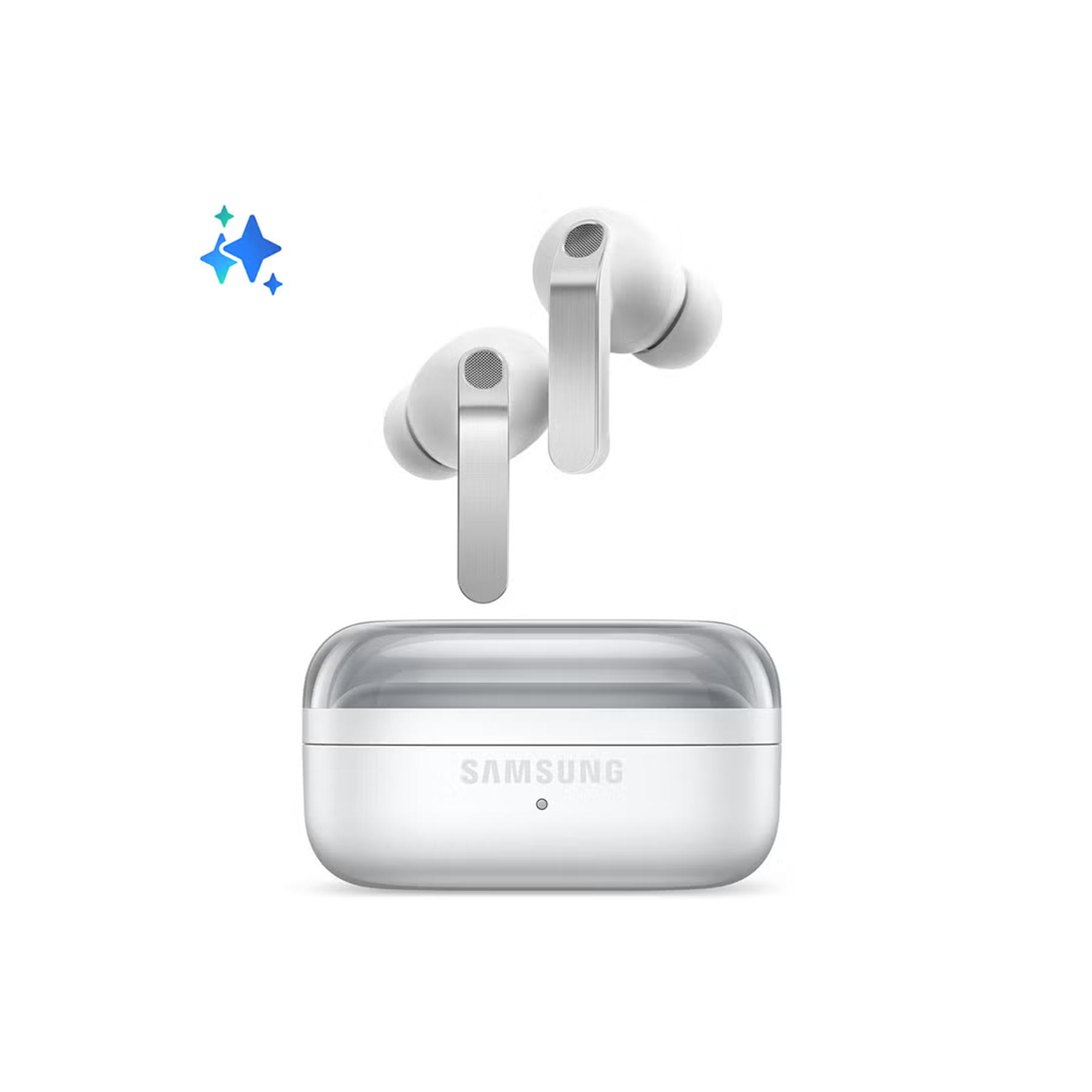 Samsung Galaxy Buds4 Pro earphones with real metal blades, 2-way speaker, enhanced ANC, adaptive noise control, and seamless connection.