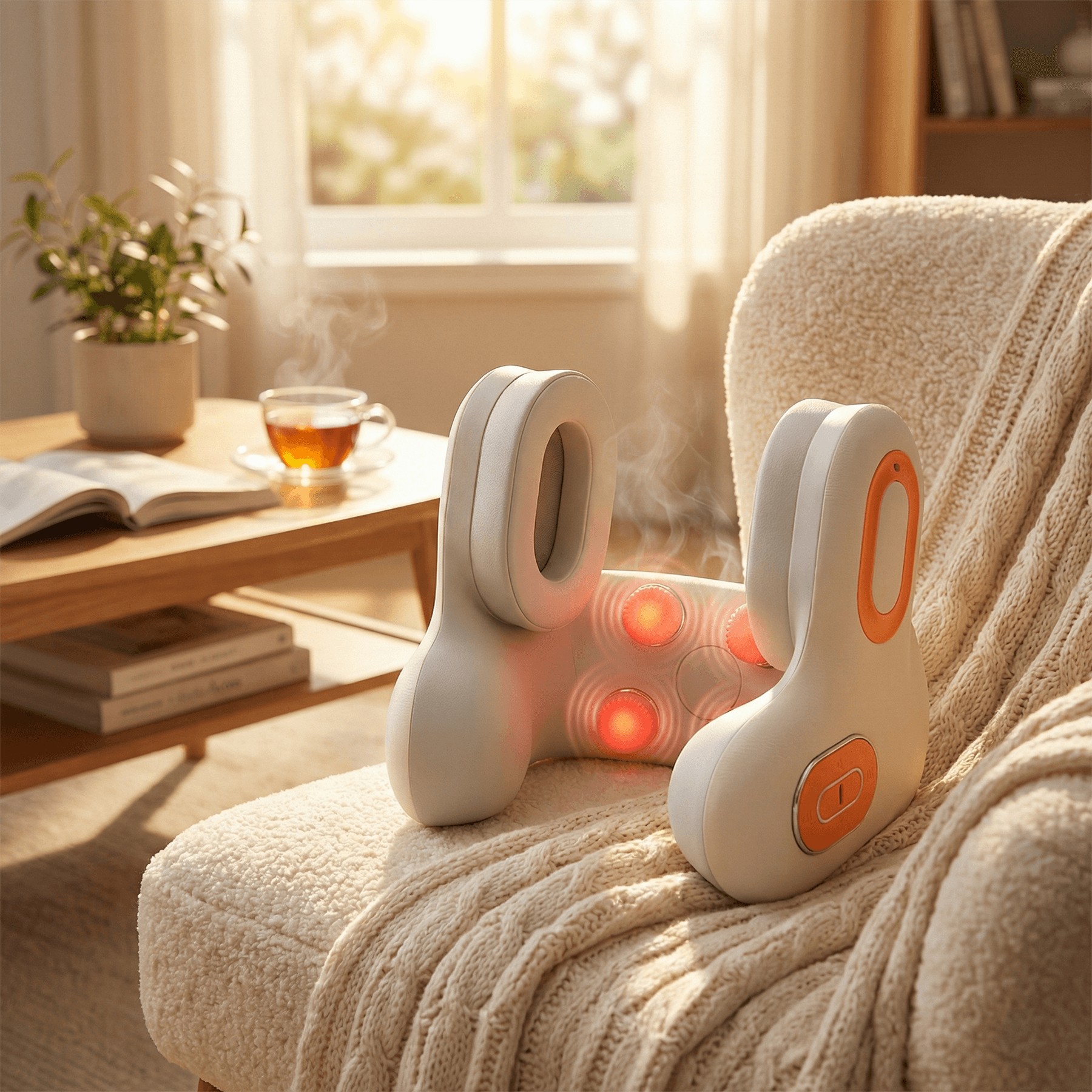 Porodo Lifestyle Zen Comfort Neck Pillow with 3D ANC Headphones - Khaki