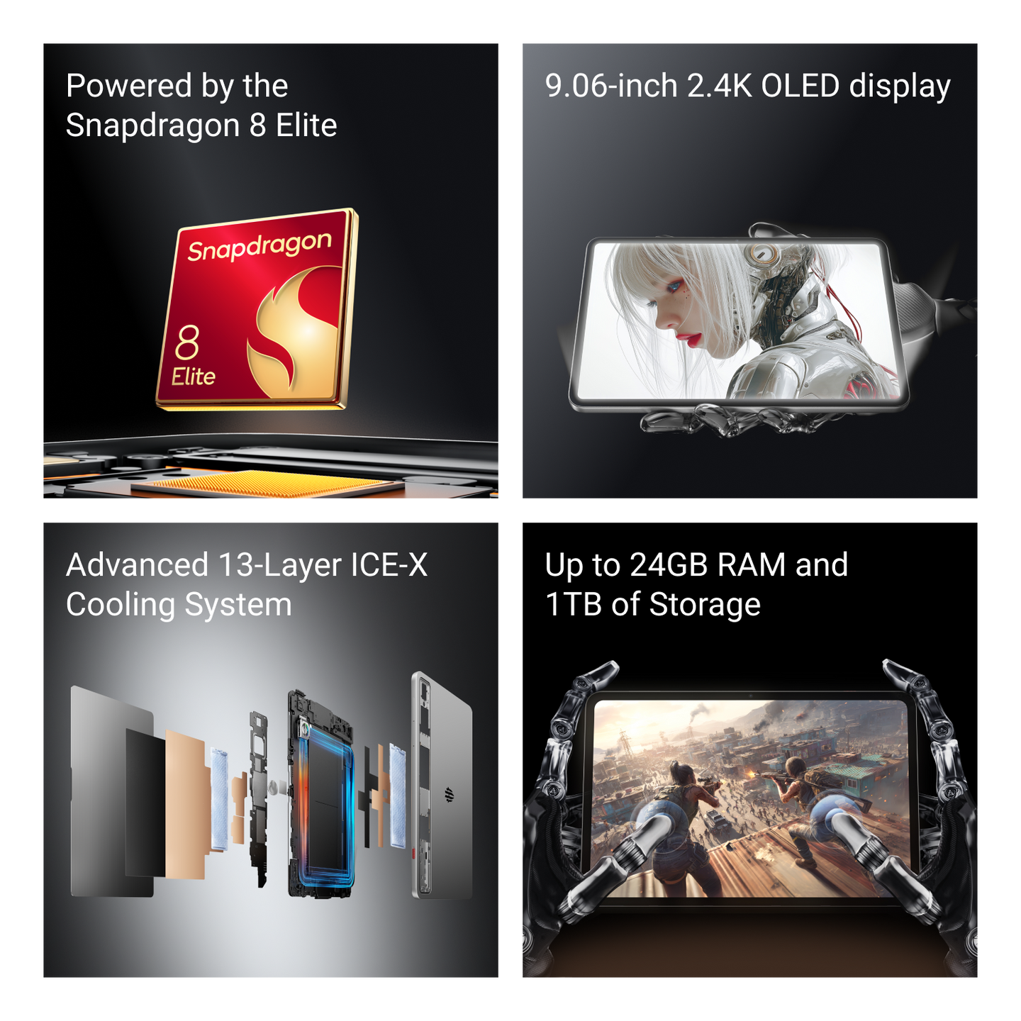 REDMAGIC Astra Gaming Tablet 9.06" 165Hz, OLED,Snapdragon 8 Elite, 8,200mAh, REDMAGIC OS 10.5 Based on Android 15.0,Bluetooth 5.4 - Smartkoshk Stores