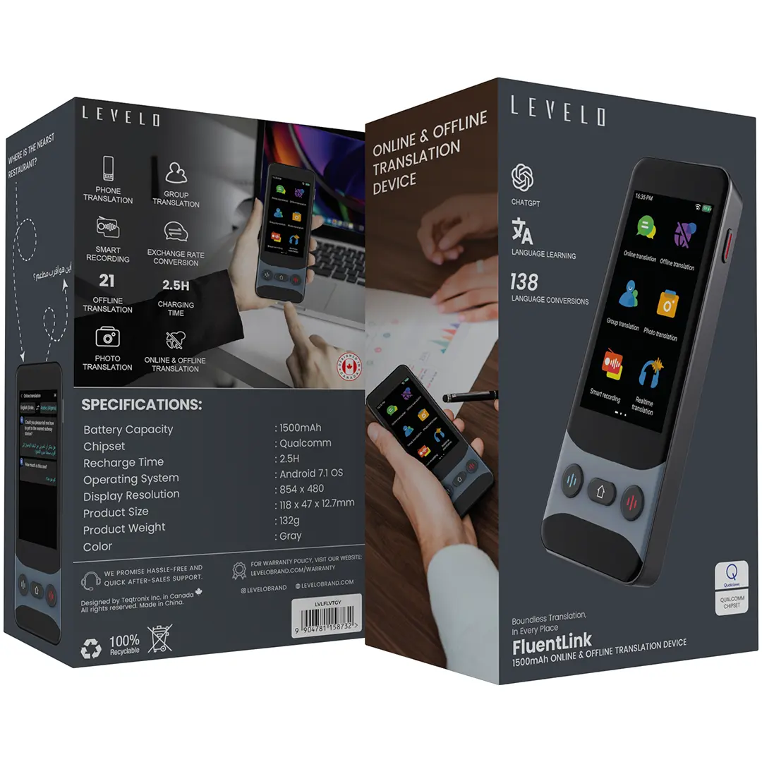 Levelo FluentLink Offline & Online Voice Translator