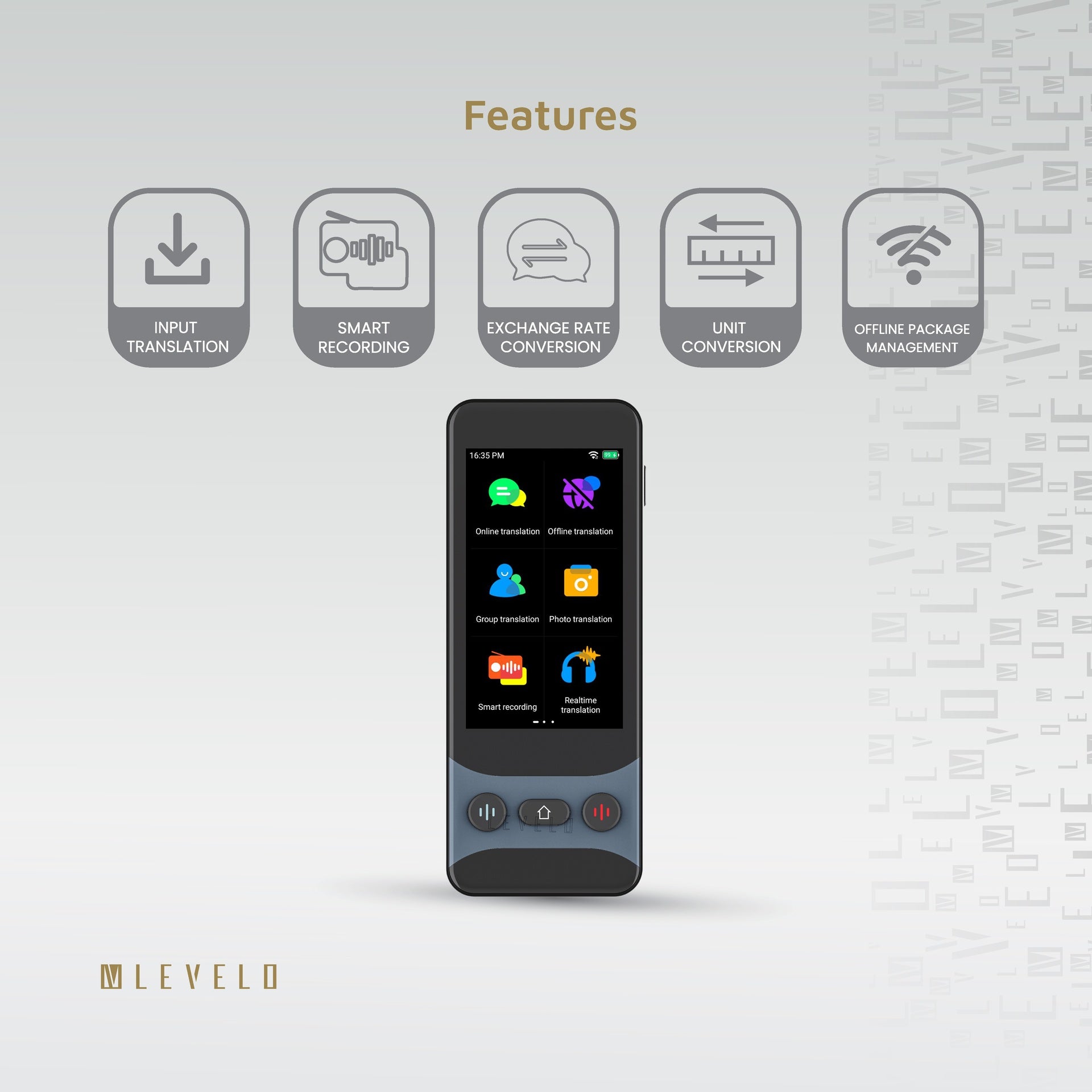 Levelo FluentLink Offline & Online Voice Translator