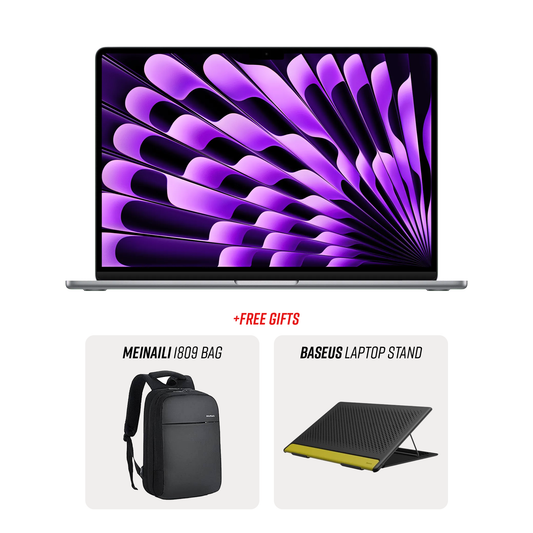 Apple MacBook Air With M3 Chip, 15 inch , Apple M3 chip with 8‑core CPU, 10‑core GPU, 16‑core Neural Engine, 35W Dual USB-C Port Compact Power Adapter
