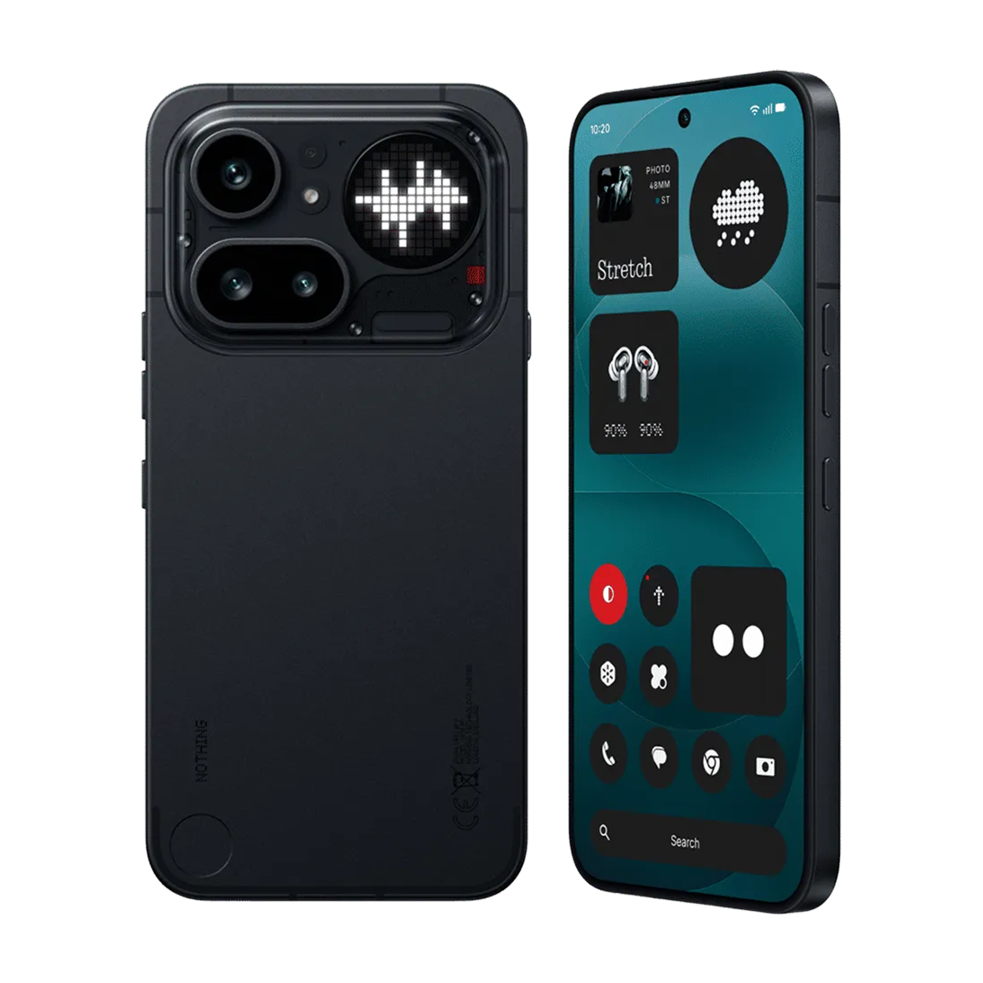 Nothing Phone (4a) Pro smartphone with 6.83" AMOLED display, black color, dual camera, IP65 rated, Snapdragon 7 Gen 4 processor