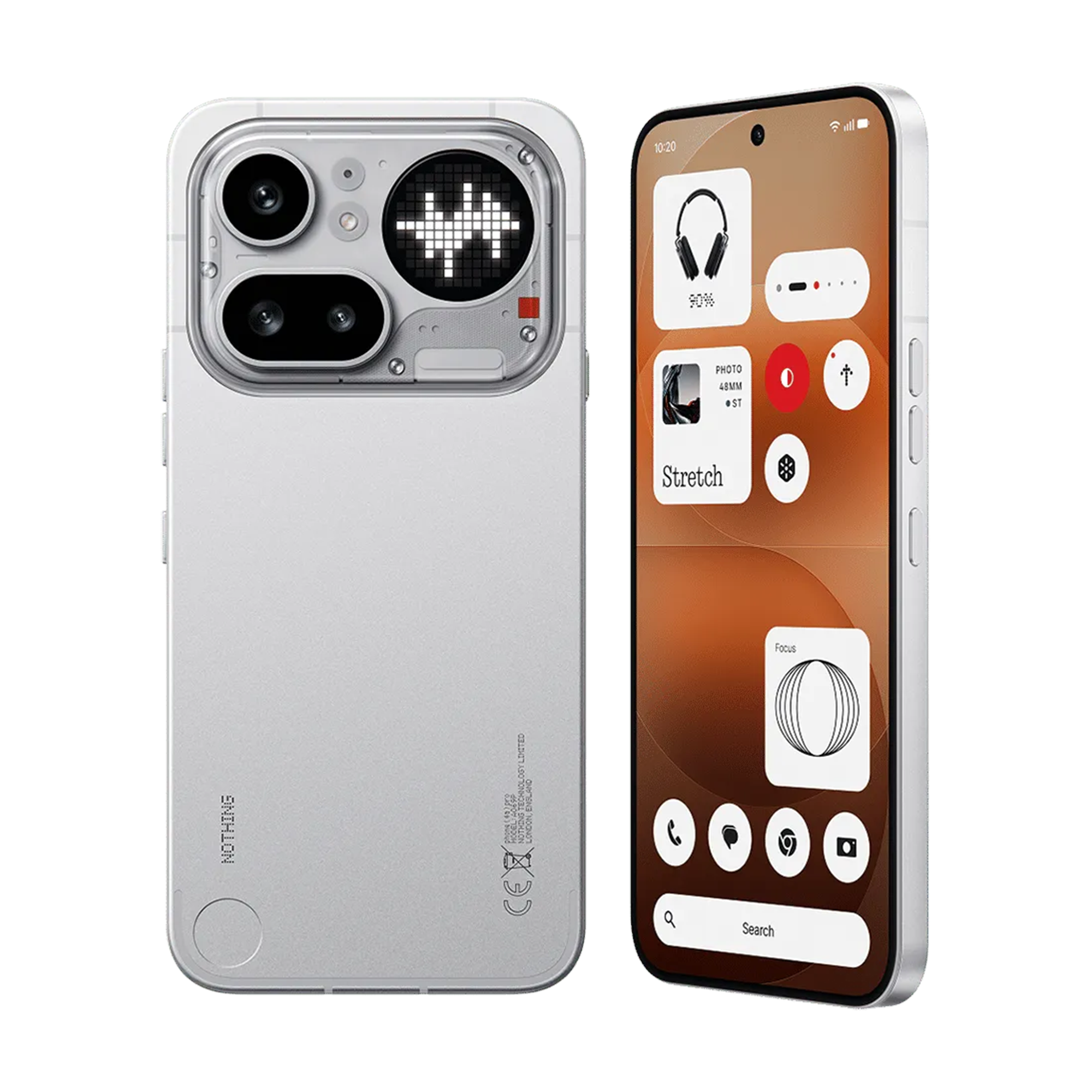 Nothing Phone 4a Pro smartphone with 6.83" AMOLED display, 50 MP camera, Snapdragon 7 Gen 4, IP65 rating in silver color