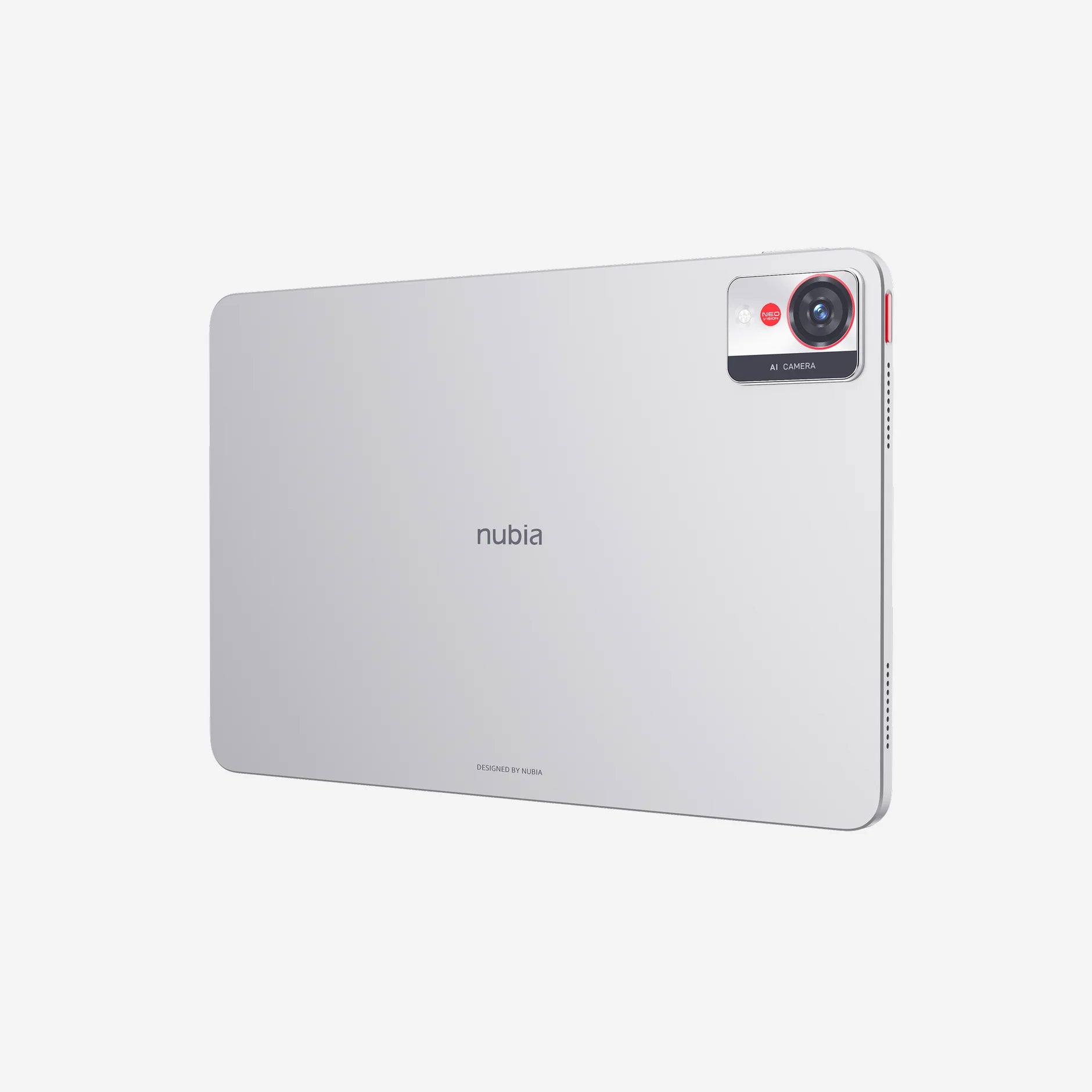 Silver ZTE Nubia Pad Pro tablet with 10.9-inch display, sleek design, and visible front screen showing colorful interface.