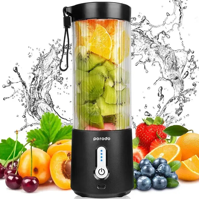 Porodo Lifestyle Portable Blender with Extra Bottom Lid 450ml