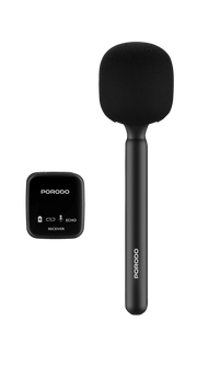 Porodo Two-Device Connect Handheld Lavalier Microphone - Black - Smartkoshk Stores