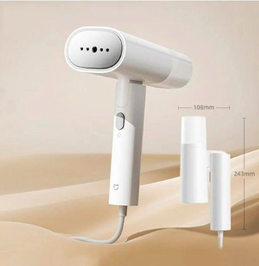 Xiaomi MIJIA handheld garment steamer with a sleek design, ready to remove wrinkles from clothing efficiently.