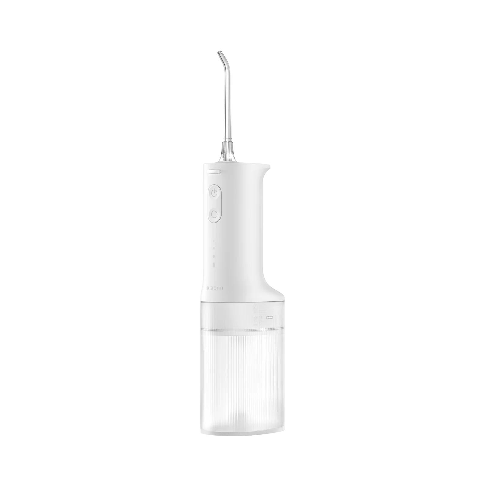 Xiaomi Water Flosser 2 showing a sleek white device with a water tank and nozzle for oral dental hygiene.