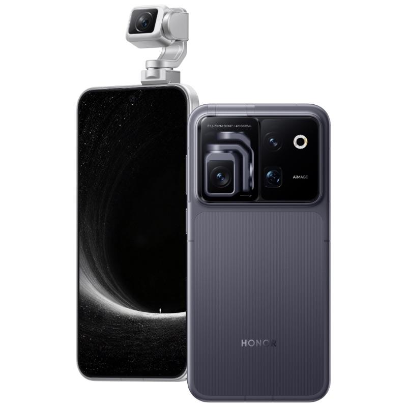 HONOR Robot Phone 5G, 6.31" OLED 120Hz, Snapdragon 8 Elite Gen 5, 200MP + 200MP + 50MP Camera, 50MP Selfie Camera, 7060mAh Battery, 120W Fast Charging, 50W Wireless Charging, MagicOS, AI Robotic Gimbal Camera, IP54