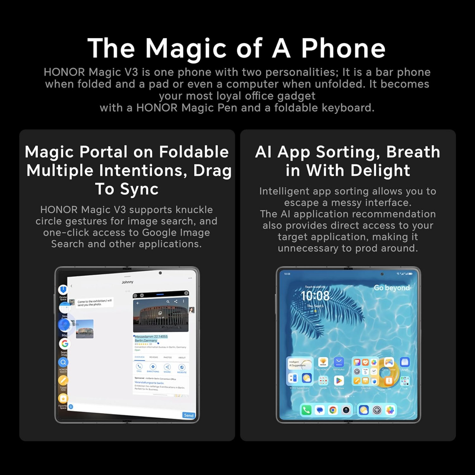 HONOR Magic V3, Snapdragon 8 Gen 3 (4 nm),50 MP, f/1.6, Android 14, MagicOS 8.0.1