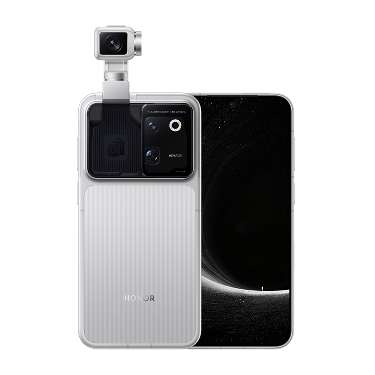 HONOR Robot Phone 5G, 6.31" OLED 120Hz, Snapdragon 8 Elite Gen 5, 200MP + 200MP + 50MP Camera, 50MP Selfie Camera, 7060mAh Battery, 120W Fast Charging, 50W Wireless Charging, MagicOS, AI Robotic Gimbal Camera, IP54