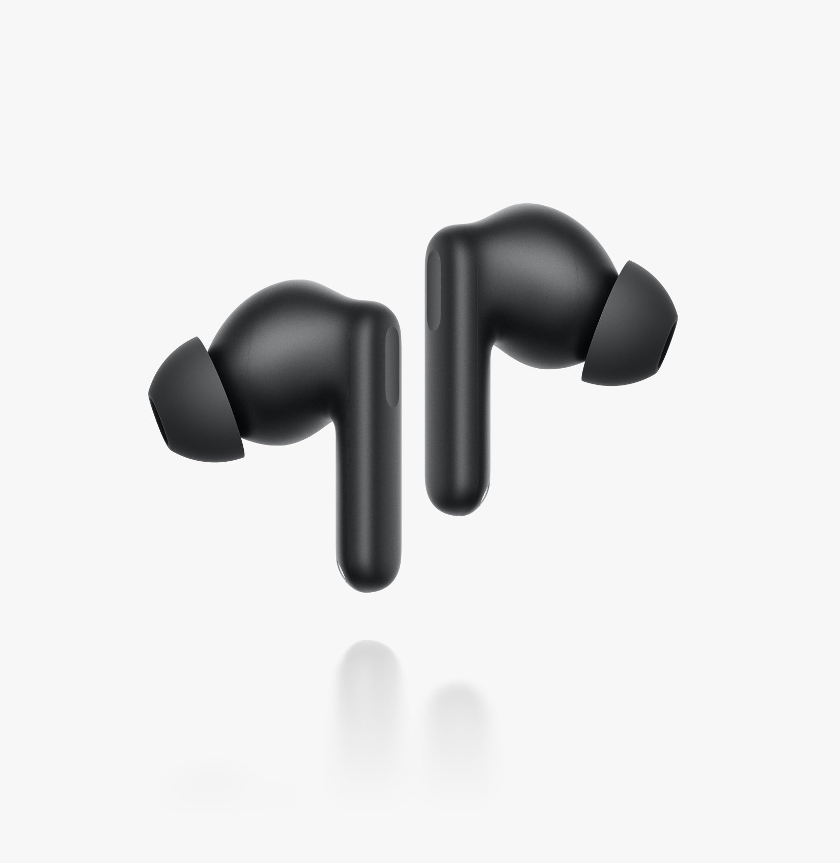 Black OnePlus Buds 3R earbuds with 12.4mm drivers, AI noise cancellation, water resistance, and ultra-low latency for immersive sound.