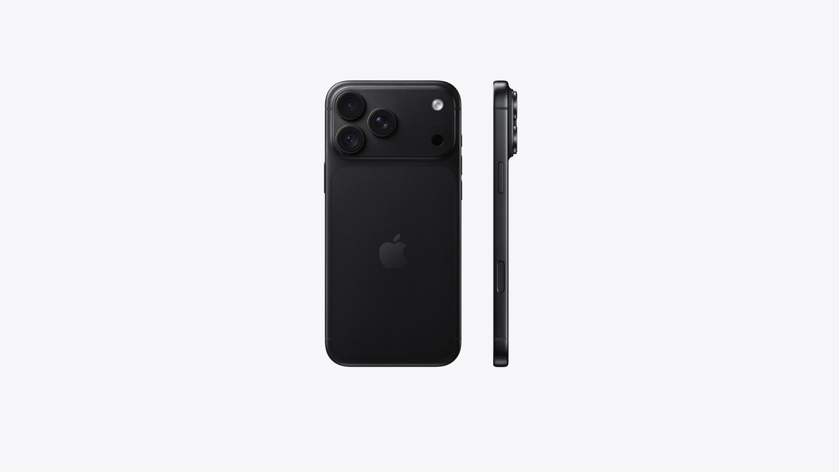 Black Apple iPhone 18 Pro Max smartphone with 6.9-inch Super Retina XDR display, triple 48 MP camera, and IP68 waterproof rating.