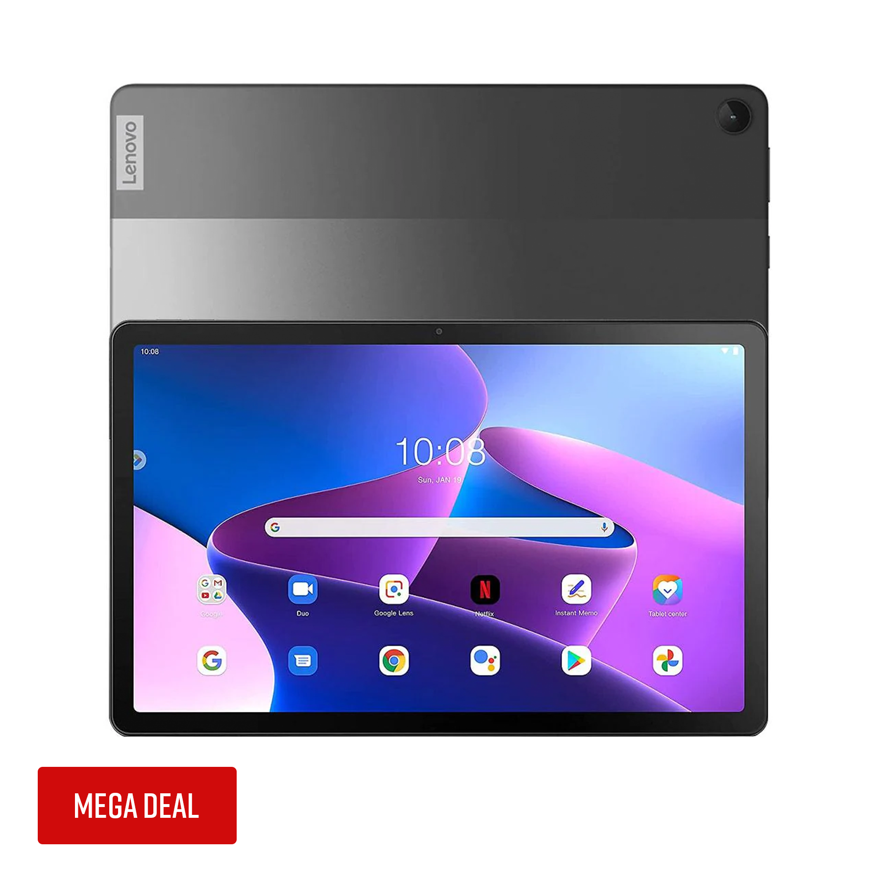 Lenovo M10 10.1inch 4G+64GGR-EG-Folio Case and Film, UNISOC T610, Octa-Core (2x A75 1.8GHz + 6 x A55 1.8GHz), 10.1" FHD IPS (1920 x 1200) LCD.