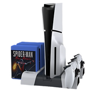 Dobe Cooling Stand with Charging Station for PS5/Pro/PS5 Slim (Physical and Digital) - White