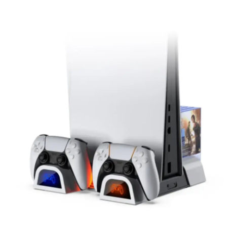 Dobe Cooling Stand with Charging Station for PS5/Pro/PS5 Slim (Physical and Digital) - White