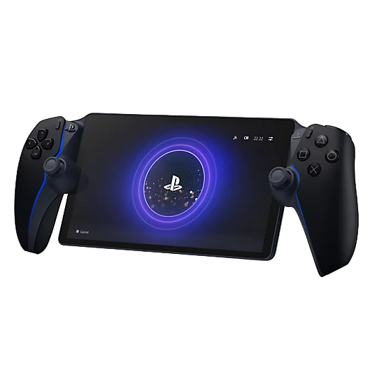 PlayStation Portal™ Remote Player in Midnight Black and White showing the handheld device with screen and control buttons.