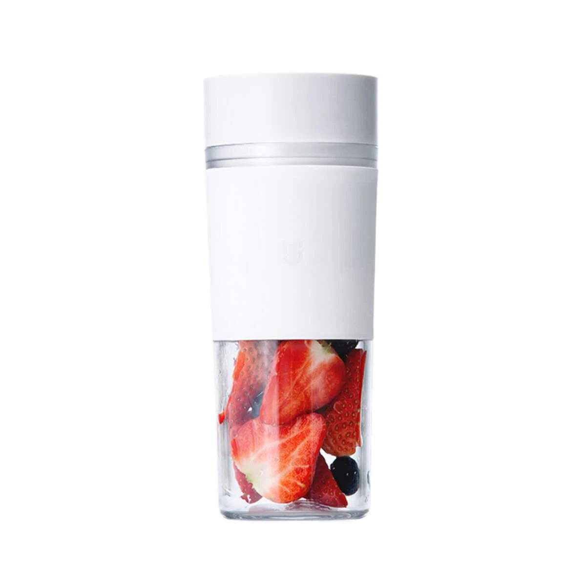 Xiaomi Mijia portable juicer cup and blender in white, showing compact design and blending container with lid.