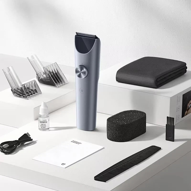 Xiaomi Mijia Professional Hair Clipper 2 trimmer with adjustable blade and ergonomic design, shown in a close-up image.