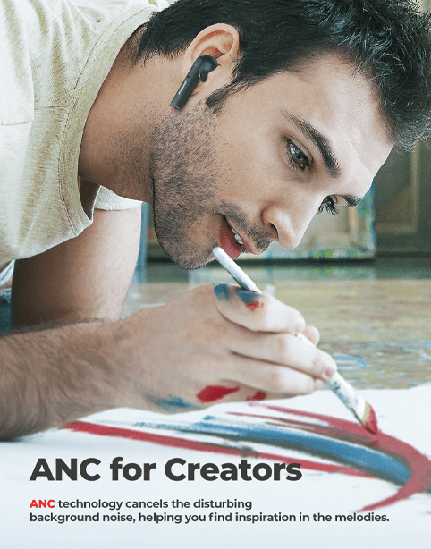 MPOW X3 ANC Wireless Headphones With Touch Control - Black