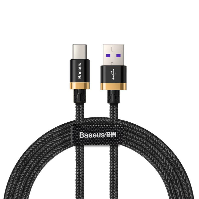 Baseus Purple HW Flash Charge Cable USB to Type-C 40W Black