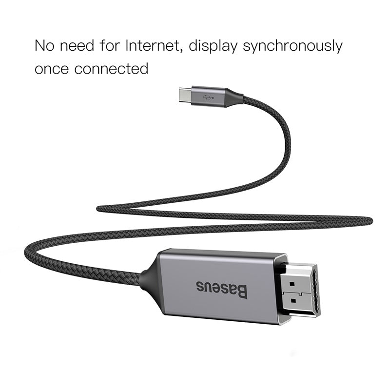 Baseus Video Type-C Male To HD4K ( HDMI ) Male Adapter Cable 1.8M Space Gray
