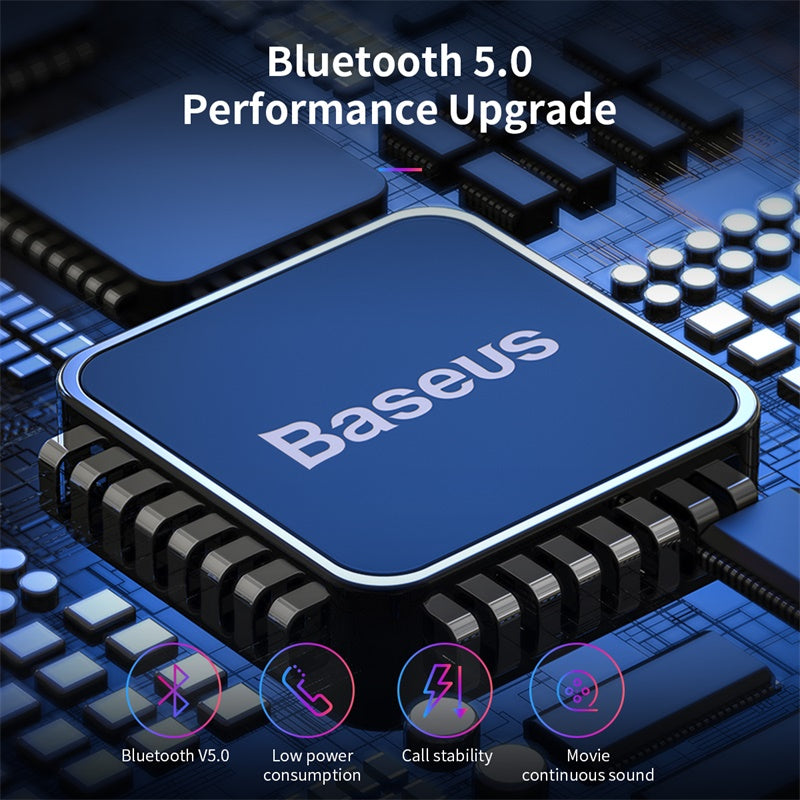 Baseus W01 TWS بلوتوث 5.0 ومقاومة للعرق, تعمل 6-7س متواصل + بوكس خارجى 2000mAh اسود