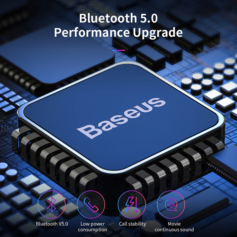 Baseus W01 TWS بلوتوث 5.0 ومقاومة للعرق, تعمل 6-7س متواصل + بوكس خارجى 2000mAh ابيض