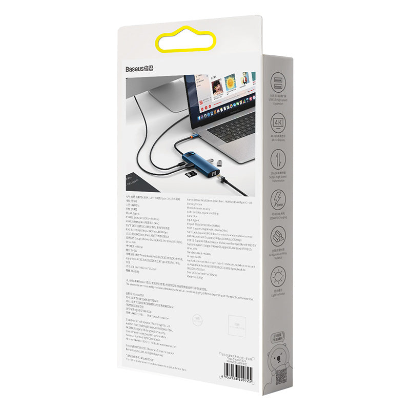 Baseus Metal Gleam Series 8-in-1 Multifunctional Type-C HUB Docking