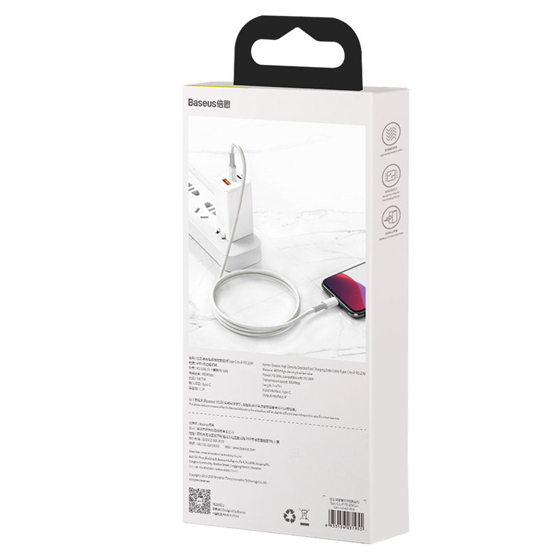 Baseus High Density Braided PD 20W Fast Cable Type-C to iP 2m White