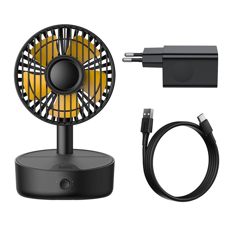 Baseus Hermit desktop wireless charger with oscillating fan - Black