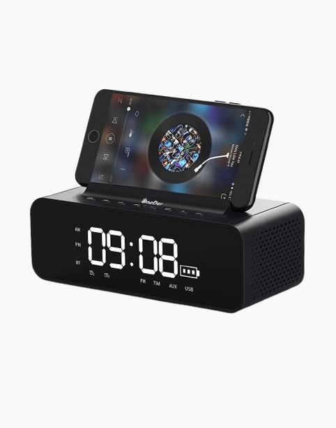 OneDer V06 Bluetooth Speaker with Mobile Stand and Digital Clock,high bass Sound Box