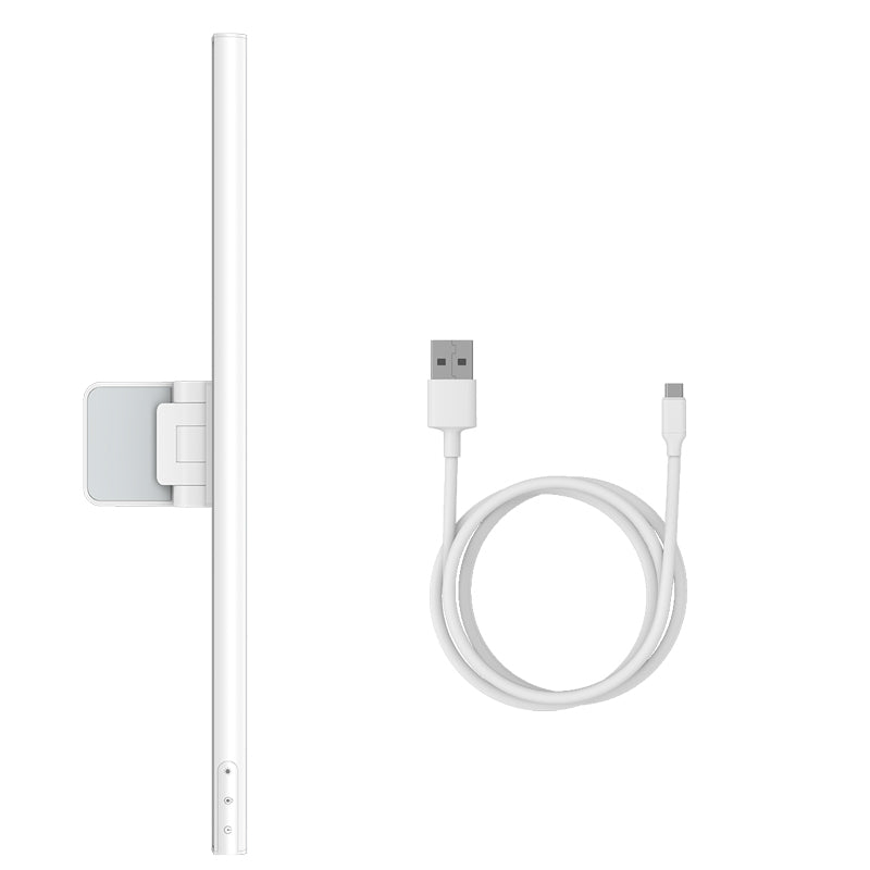 Baseus i-wok Series USB stepless dimming hanging screen light in white, designed for adjustable brightness and modern home or office use.