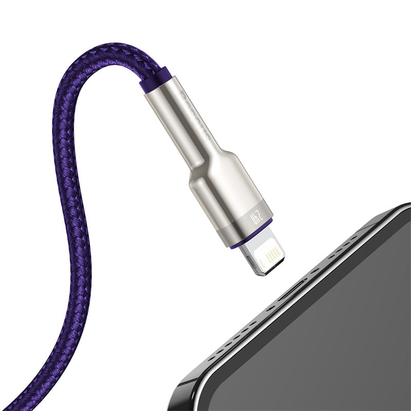 Baseus Cafule Series Metal Data Cable USB to IP 2.4A 1m - Purple