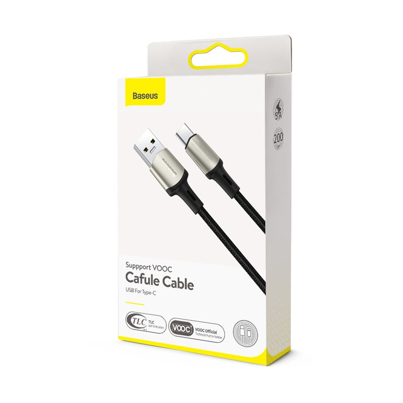 Baseus Cafule cable (suppport VOOC) USB for Type-C 1m - Black