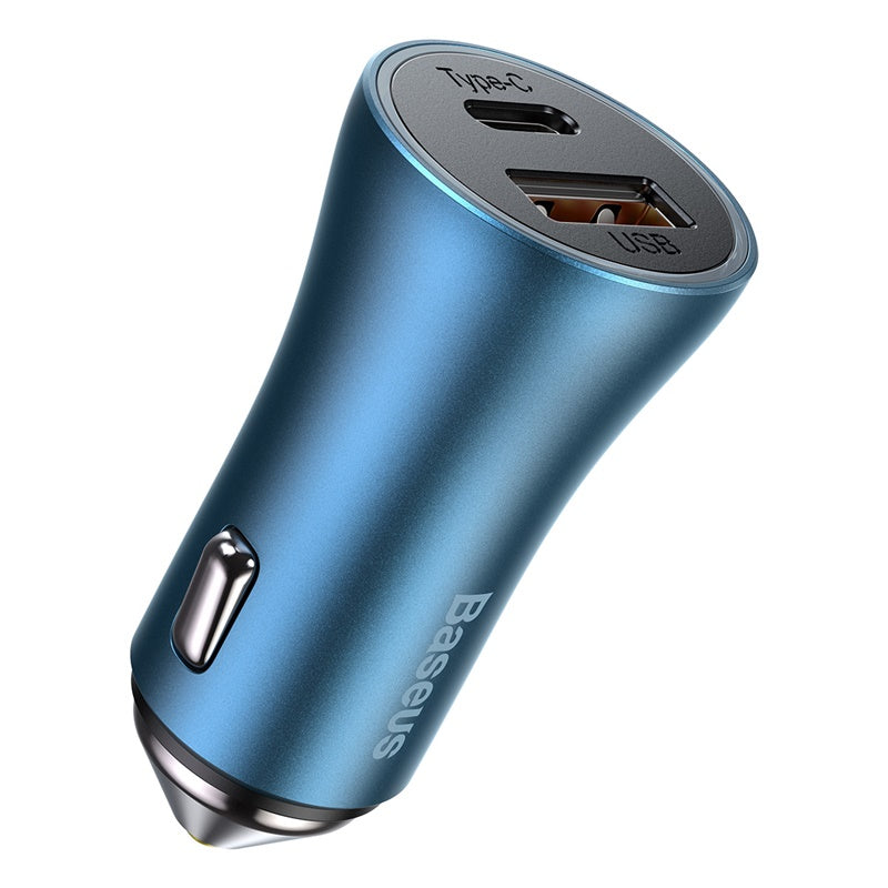 Baseus Golden Contactor Pro Dual Fast Car Charger U+C 40W - Blue