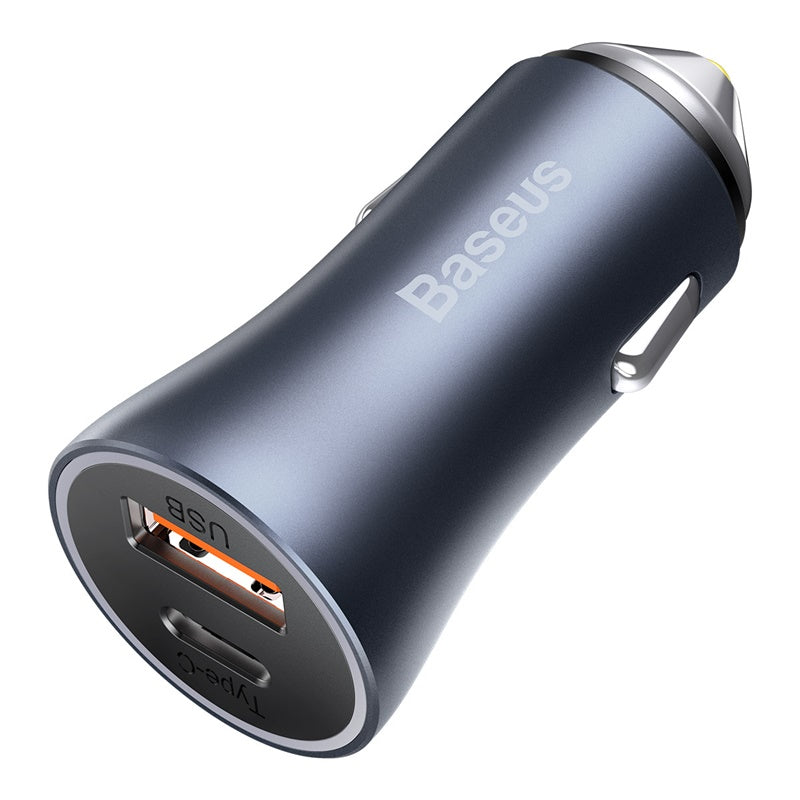 Baseus Golden Contactor Pro Dual Fast Car Charger U+C 40W - Dark Gray