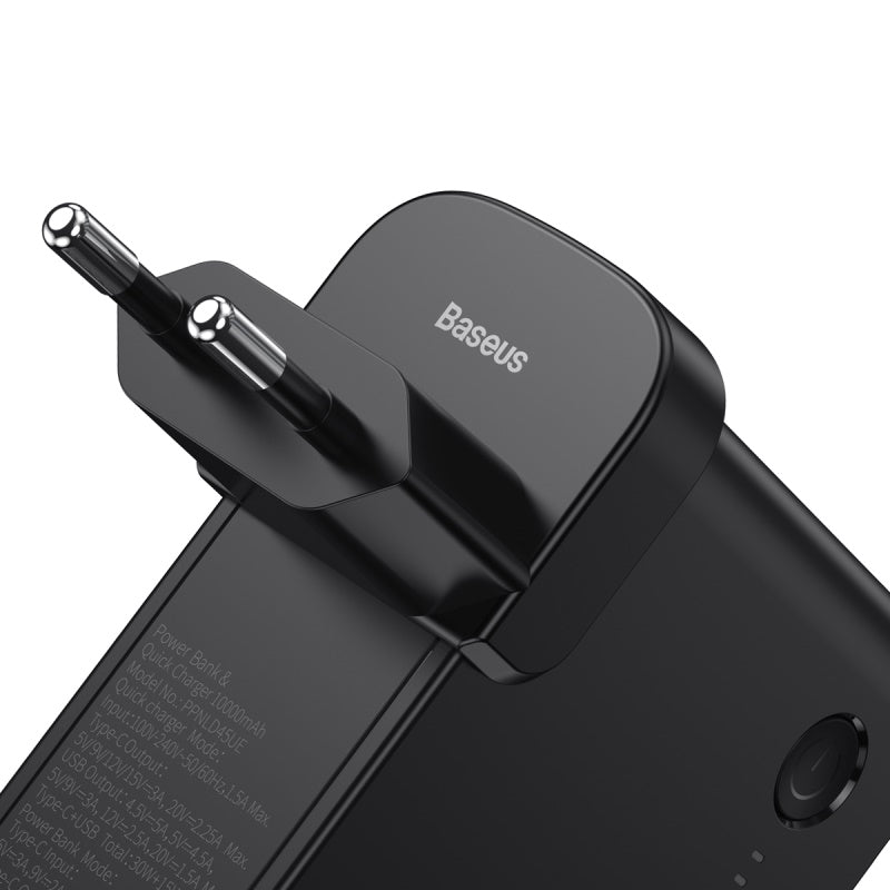 Baseus Power Station GaN 2*1 Fast Charger &amp; Power Bank 10000mAh 45W Black