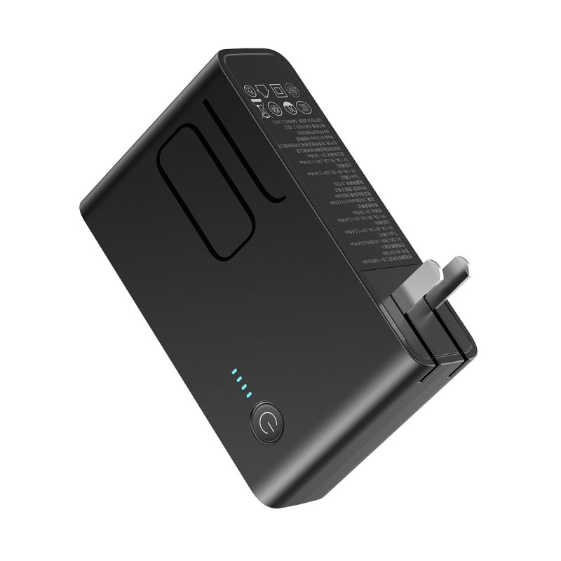 Power station 2*1 Wall Charger + 10,000mAh Power Bank 18w QC3.0 + PD Black