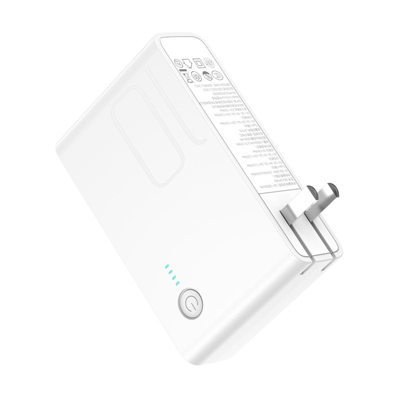 Power station 2*1 Wall Charger + 1000mAh Power Bank 18w QC3.0 + PD White